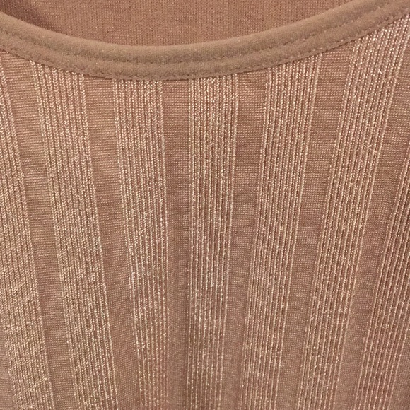 FREE PEOPLE Scoop Neck Shimmer Ribbed Sleeve Top - Picture 3 of 10